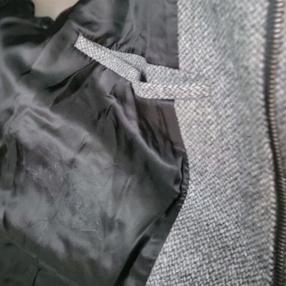 Theory Mens Sz. L Gray Coat Clarence RF Twist Wool Zip Snap Closure See Desc. - Picture 9 of 14